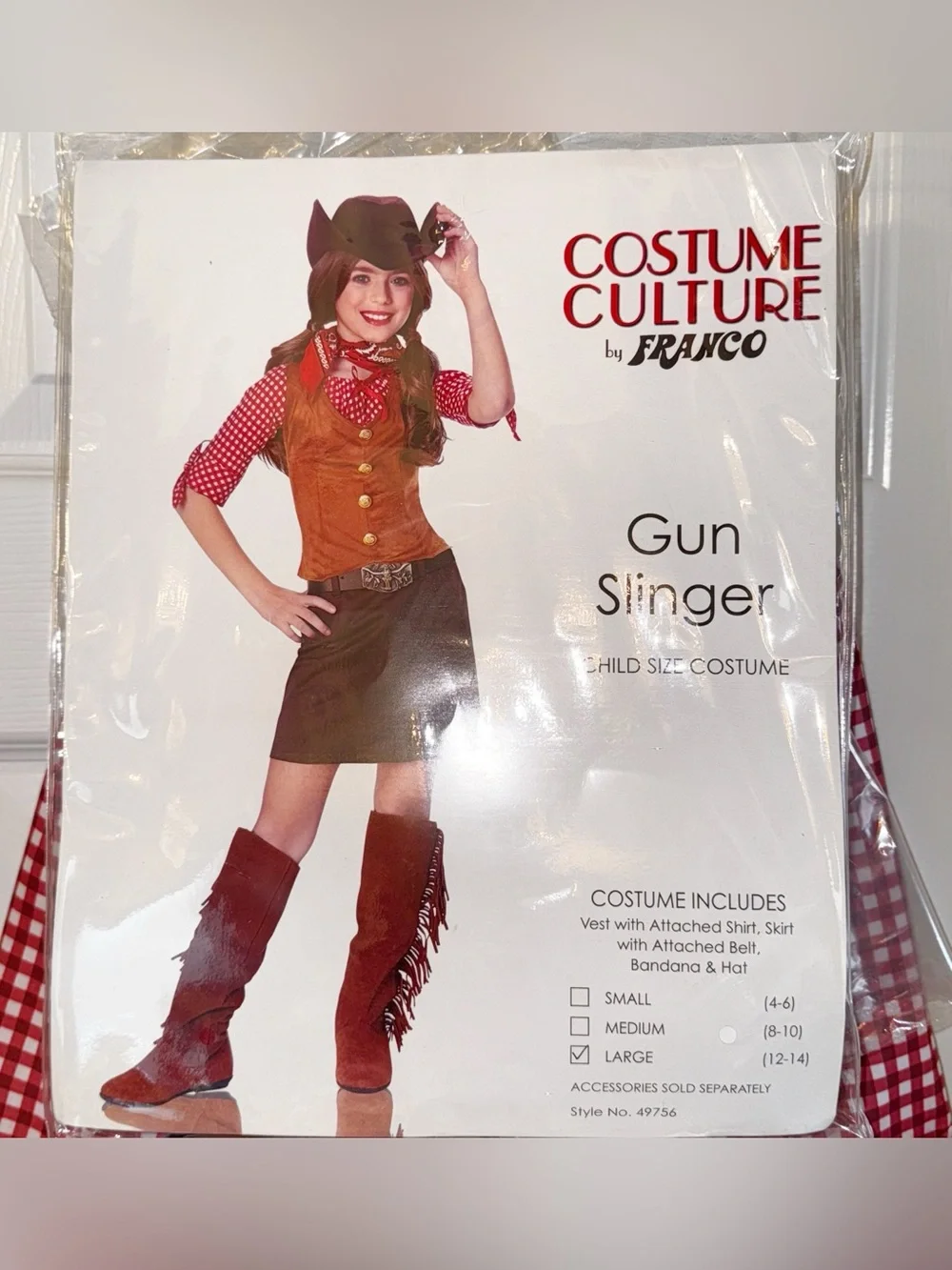 Halloween Gun Slinger Costume Size  12-14